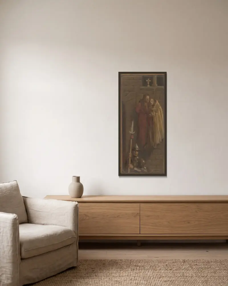 Skizze zu einer historischen Komposition II von Milan Thomka Mitrovský gerahmt an einer Wand