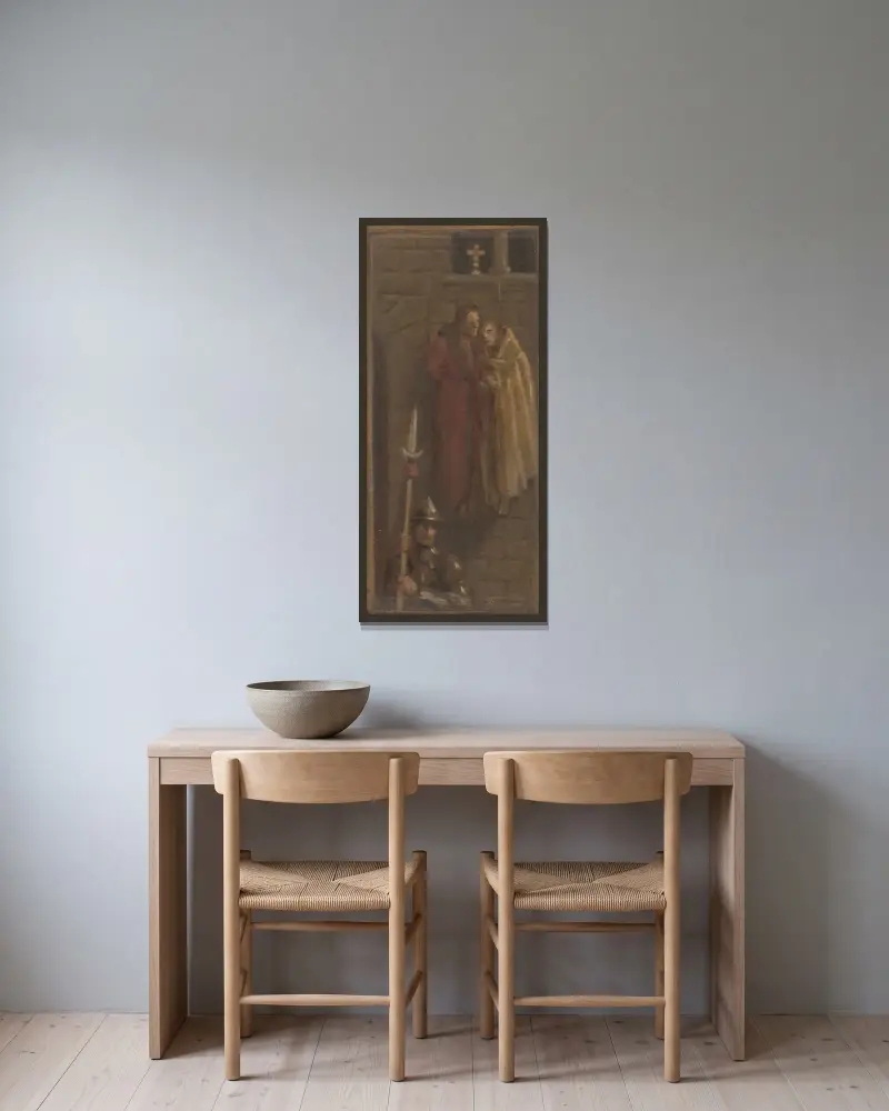 Skizze zu einer historischen Komposition II von Milan Thomka Mitrovský gerahmt an einer Wand