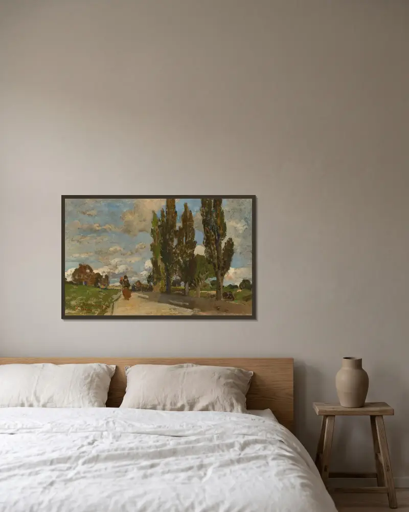 Eine Straße in Rothenburg von Tina Blau gerahmt an einer Wand