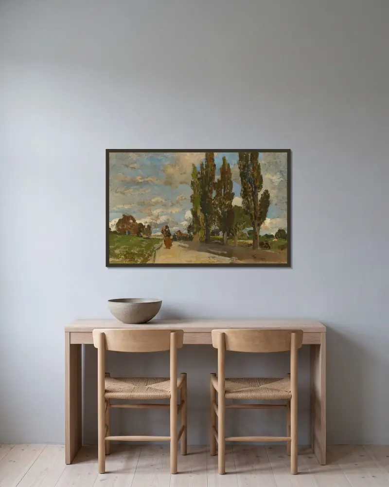 Eine Straße in Rothenburg von Tina Blau gerahmt an einer Wand