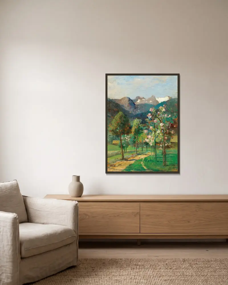 Altaussee von Tina Blau gerahmt an einer Wand
