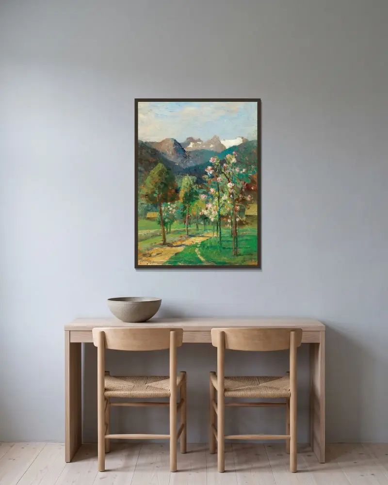 Altaussee von Tina Blau gerahmt an einer Wand