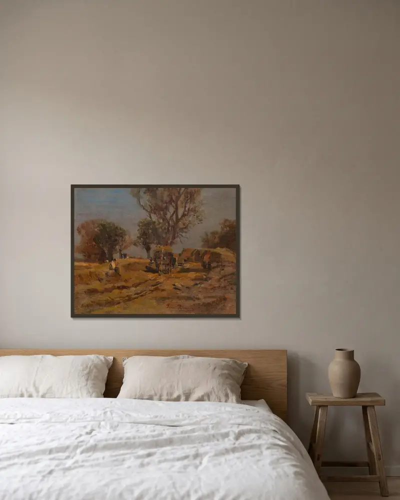 An der Donauregulierung von Tina Blau gerahmt an einer Wand