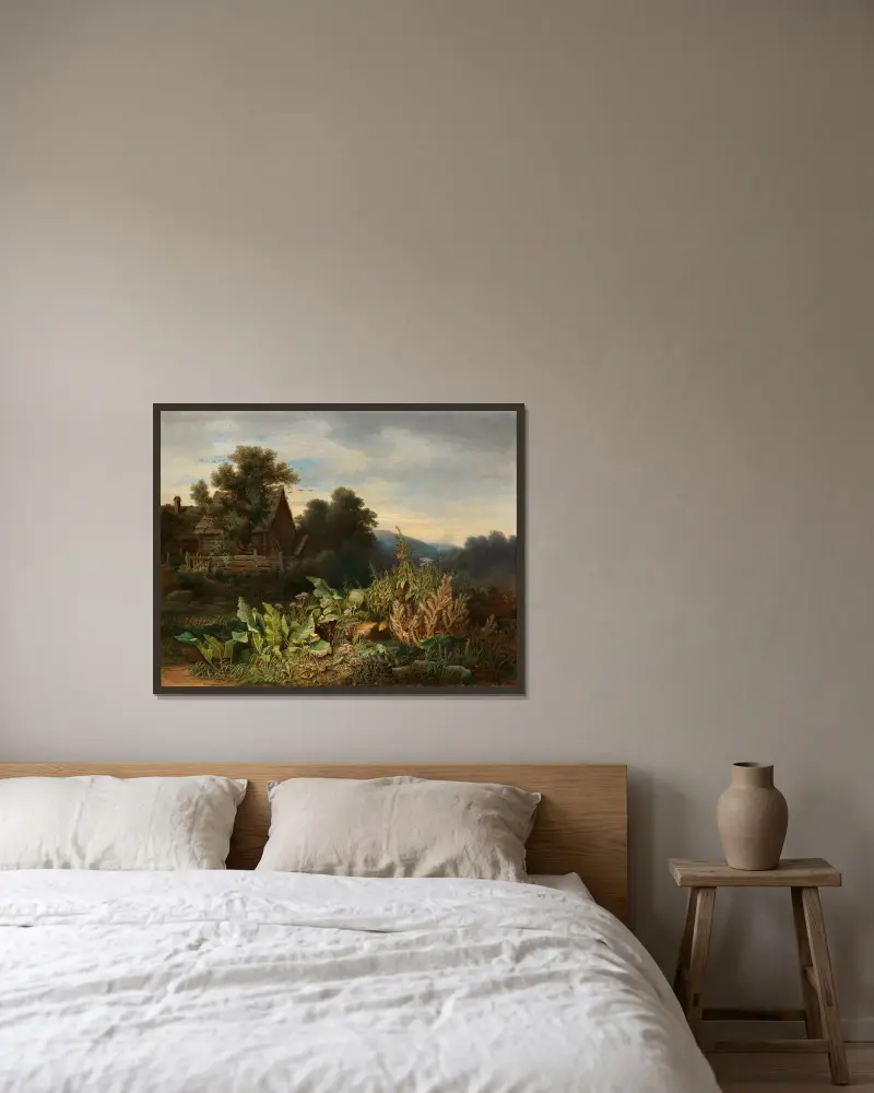 An einem Bach von Tina Blau gerahmt an einer Wand