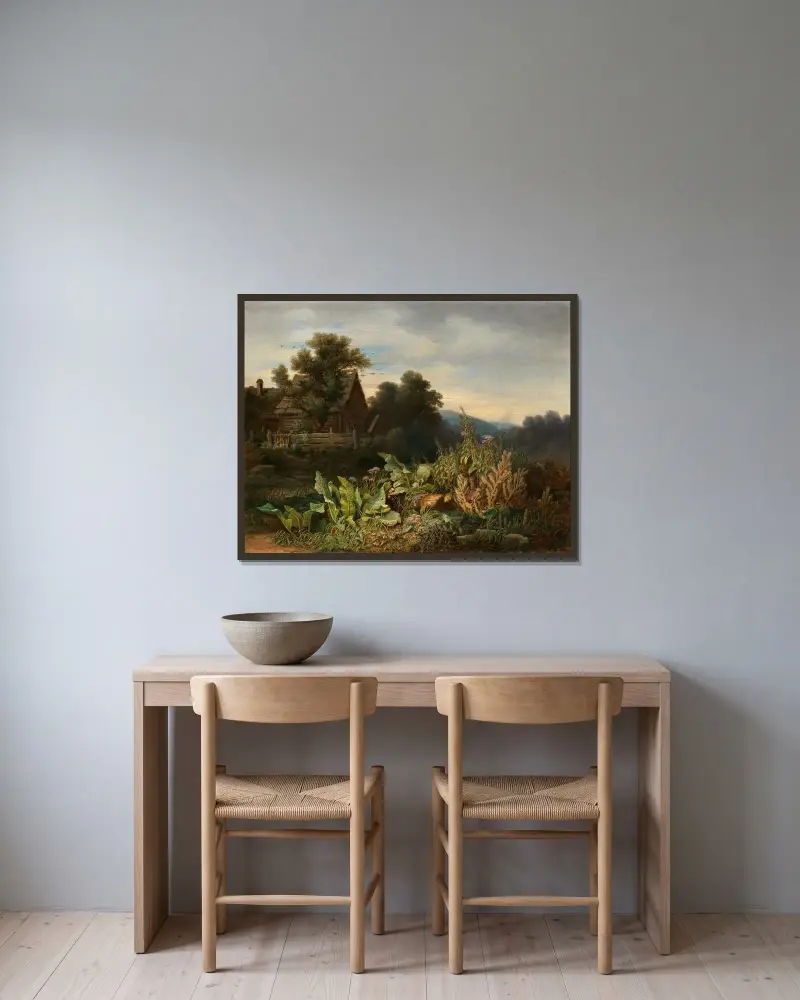An einem Bach von Tina Blau gerahmt an einer Wand