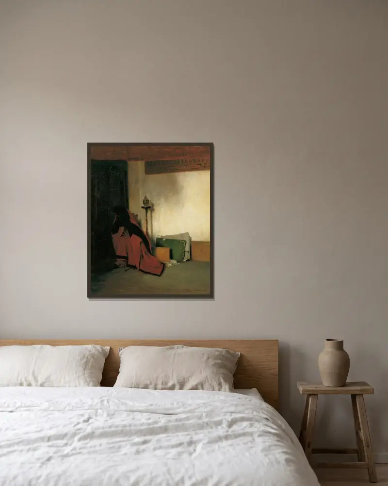 Atelierecke von Tina Blau gerahmt an einer Wand