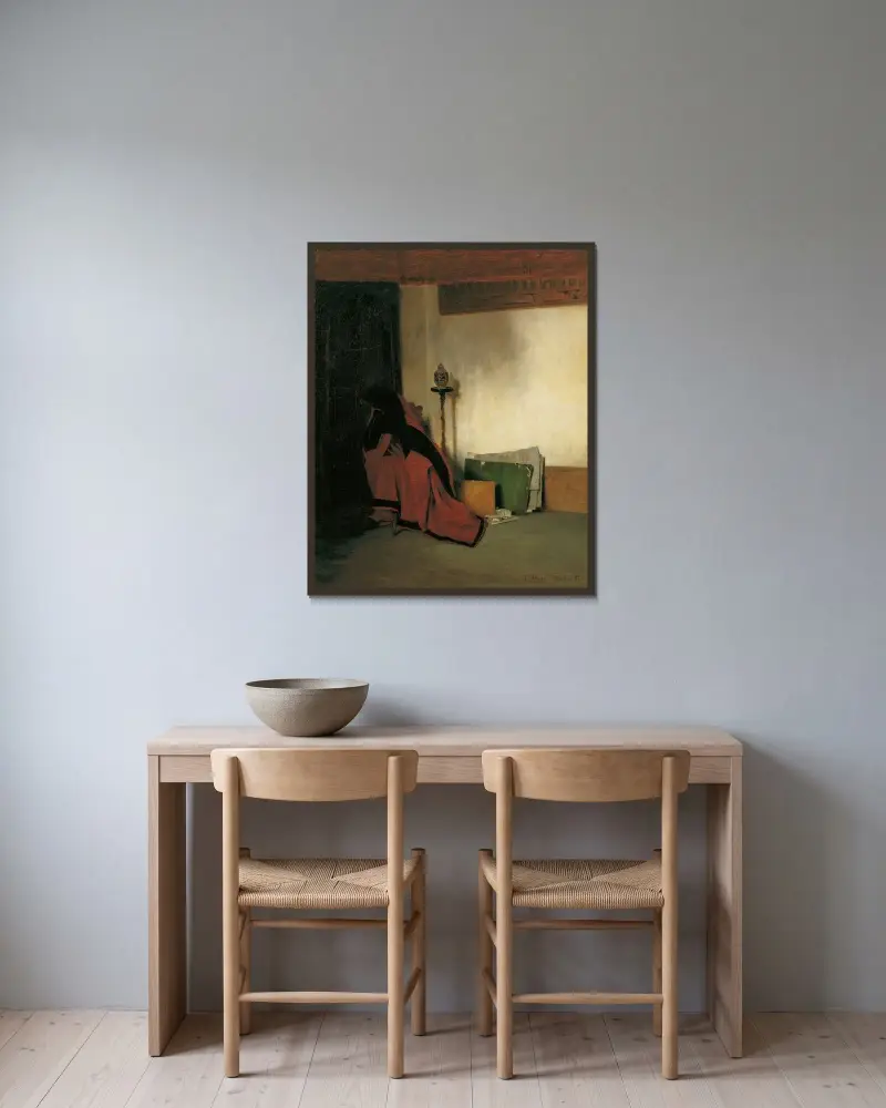 Atelierecke von Tina Blau gerahmt an einer Wand
