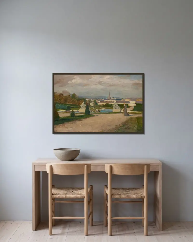 Aus dem Belvedere von Tina Blau gerahmt an einer Wand