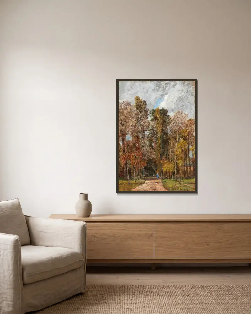 Kleiner Prater von Tina Blau gerahmt an einer Wand
