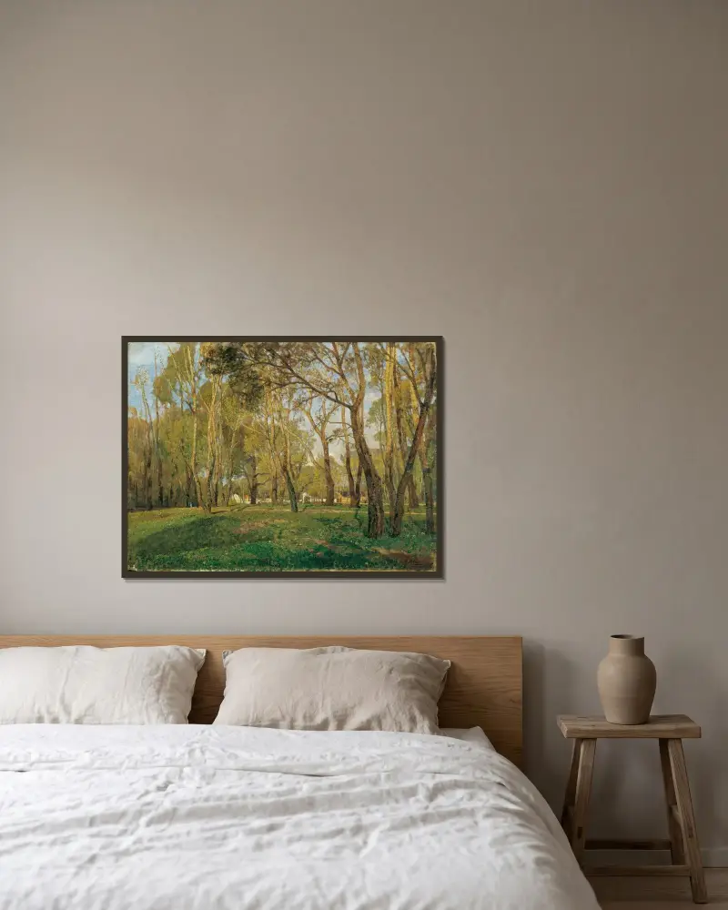 Krieau im Prater von Tina Blau gerahmt an einer Wand