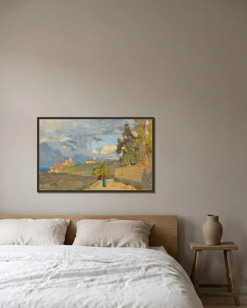 Malcesine von Tina Blau gerahmt an einer Wand