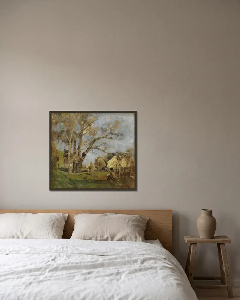 Meierei im Prater von Tina Blau gerahmt an einer Wand