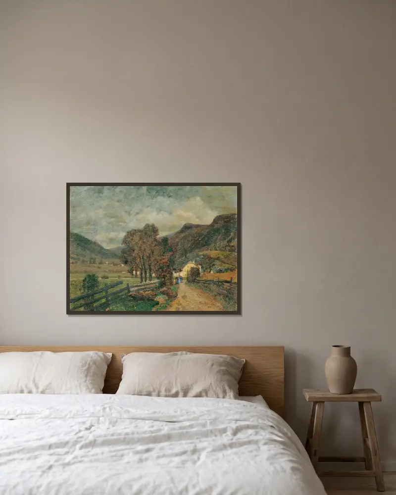Oetz 1901 von Tina Blau gerahmt an einer Wand