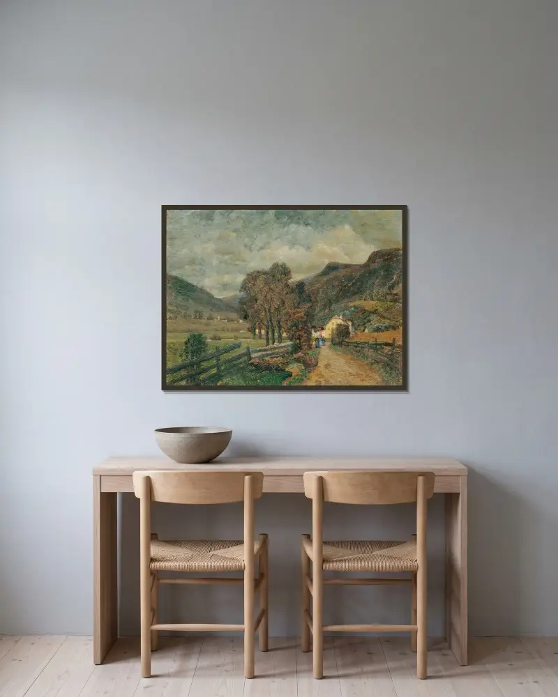 Oetz 1901 von Tina Blau gerahmt an einer Wand