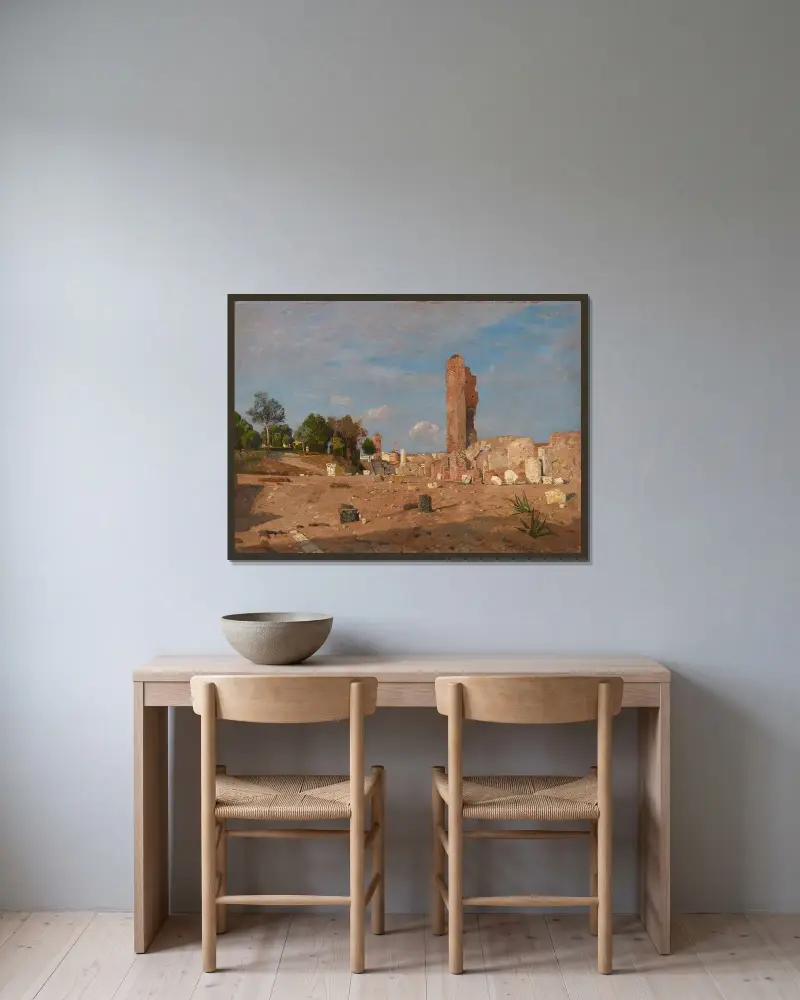 Spätnachmittag am Palatin von Tina Blau gerahmt an einer Wand