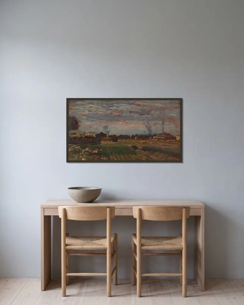 St. Veith bei Wien von Tina Blau gerahmt an einer Wand
