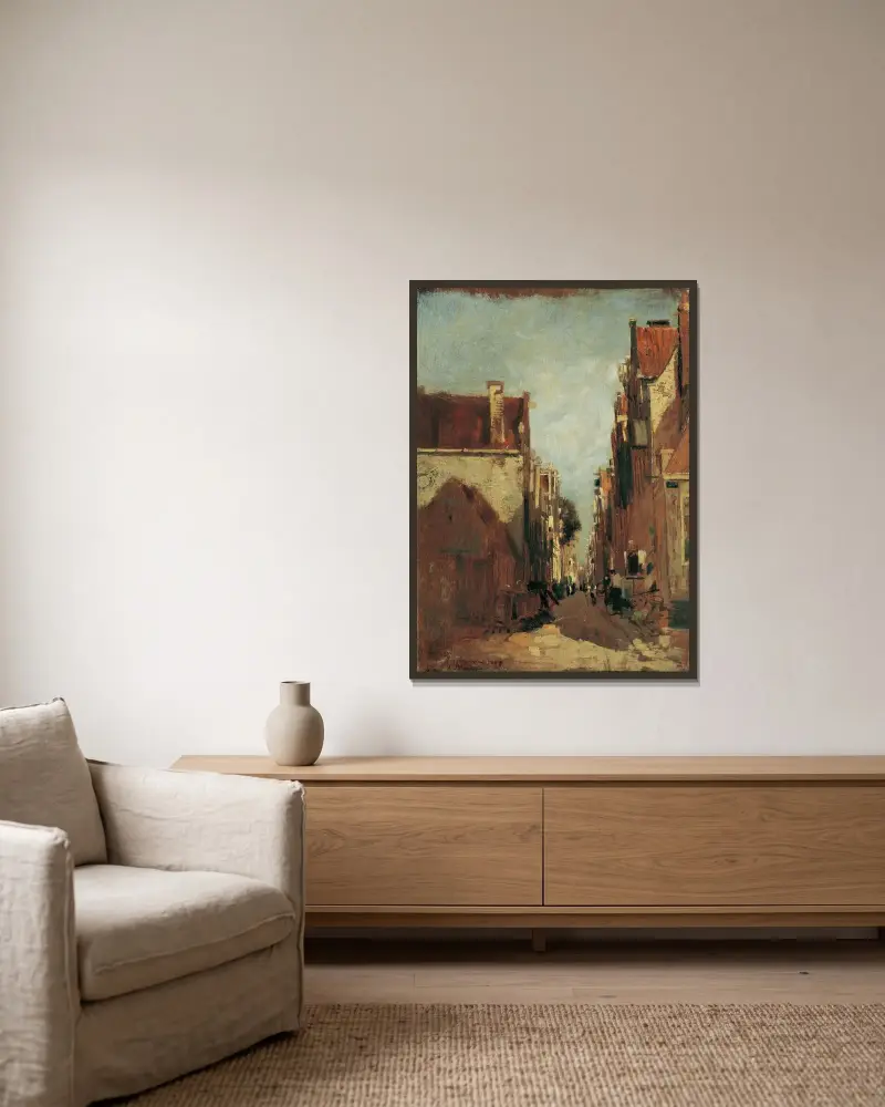 Straße in Amsterdam von Tina Blau gerahmt an einer Wand