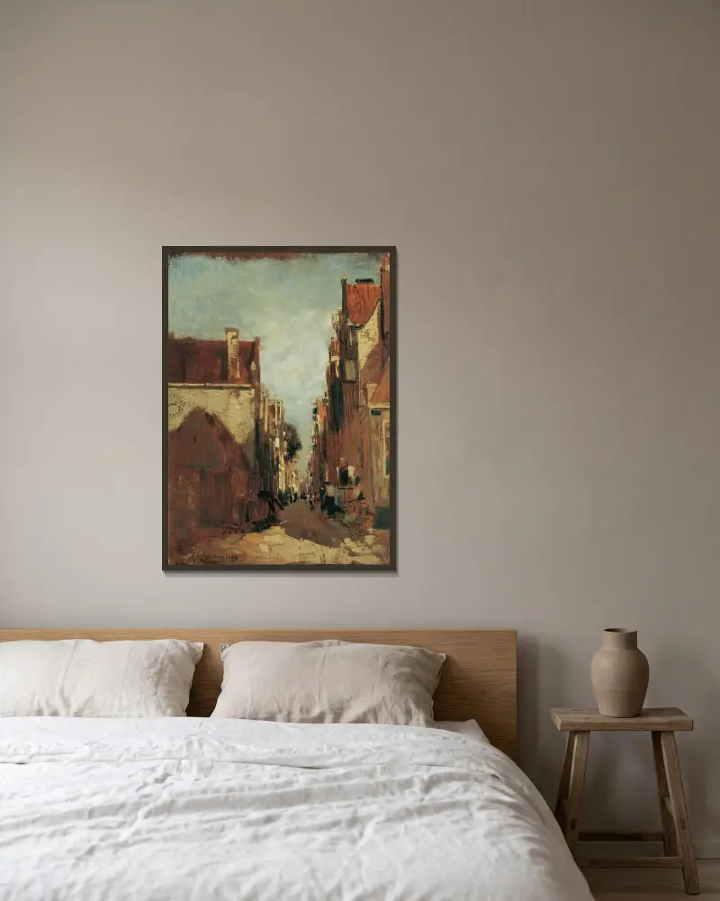 Straße in Amsterdam von Tina Blau gerahmt an einer Wand