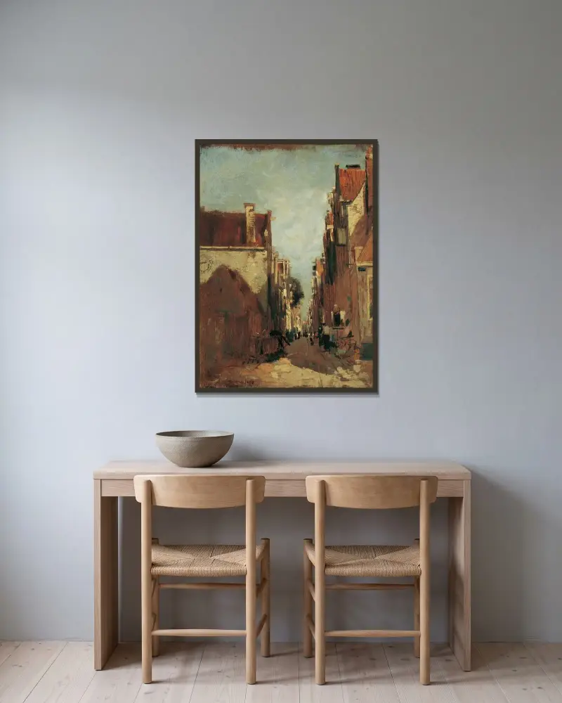 Straße in Amsterdam von Tina Blau gerahmt an einer Wand