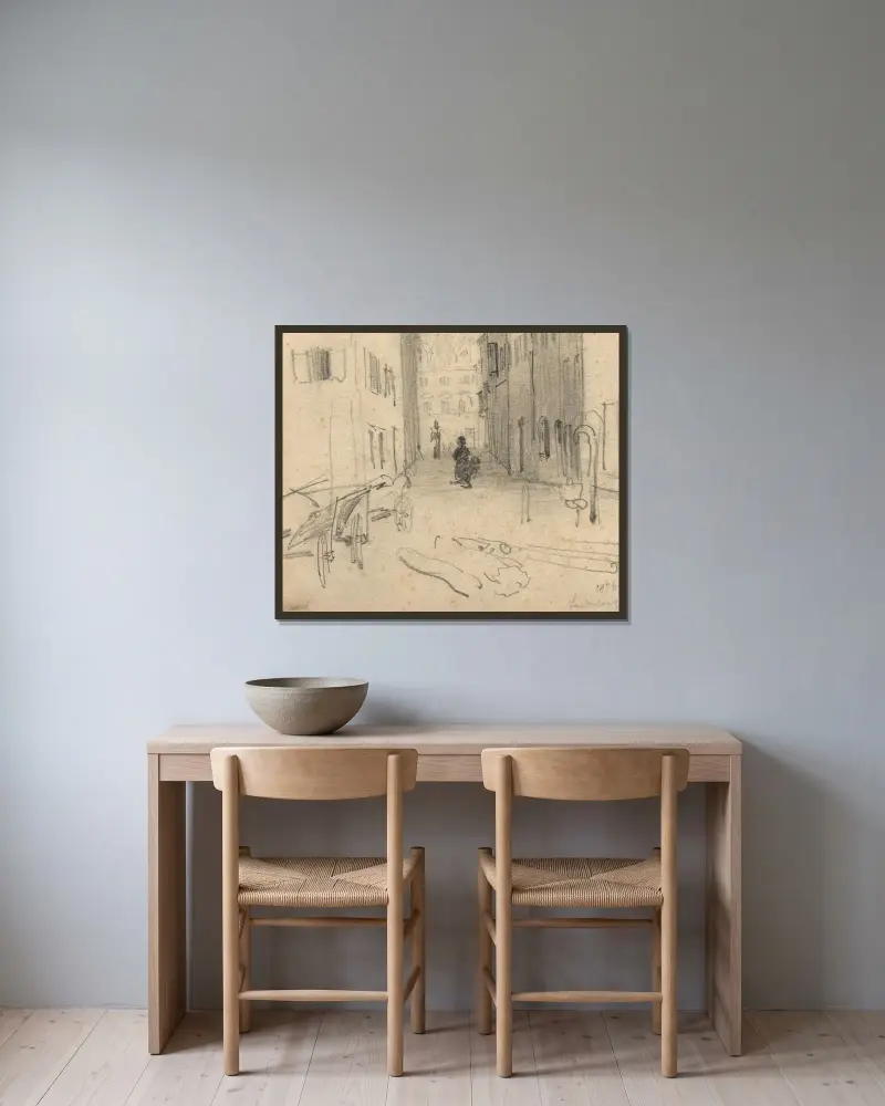 Straße in Landsberg von Tina Blau gerahmt an einer Wand