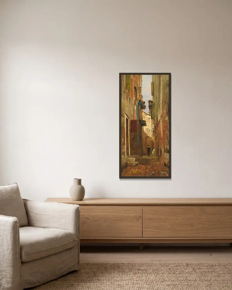 Straße in Italien von Tina Blau gerahmt an einer Wand