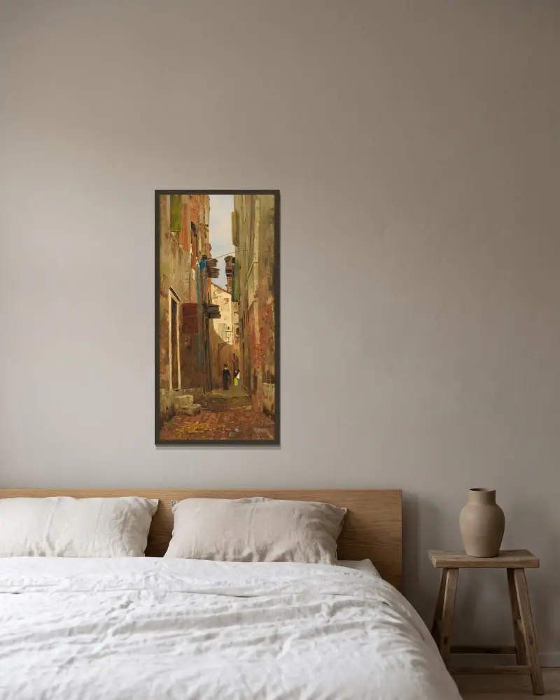 Straße in Italien von Tina Blau gerahmt an einer Wand
