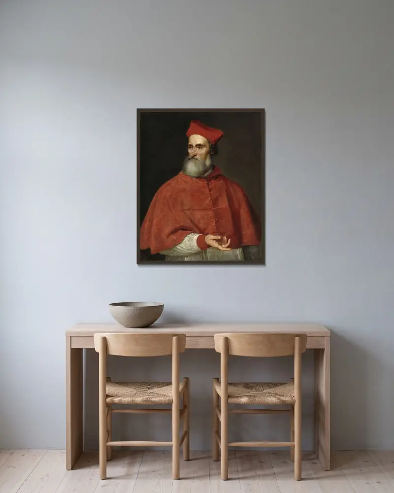 Kardinal Pietro Bembo von Titian gerahmt an einer Wand