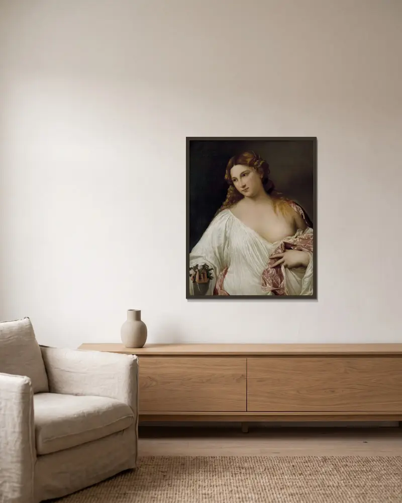 Flora von Titian gerahmt an einer Wand