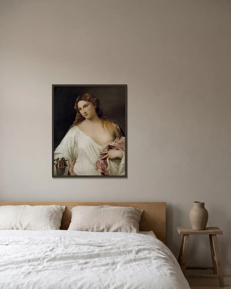 Flora von Titian gerahmt an einer Wand
