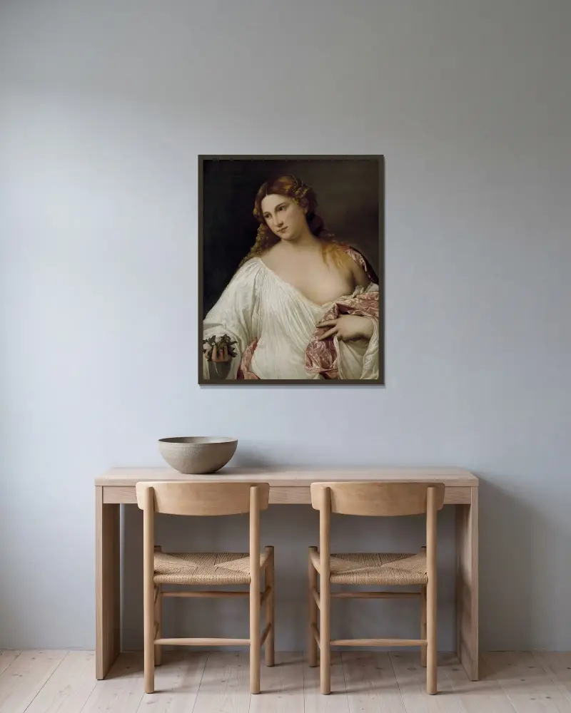 Flora von Titian gerahmt an einer Wand