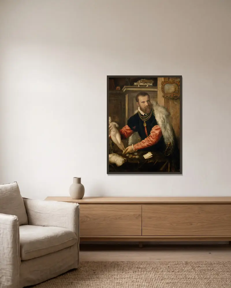 Jacopo Strada von Titian gerahmt an einer Wand