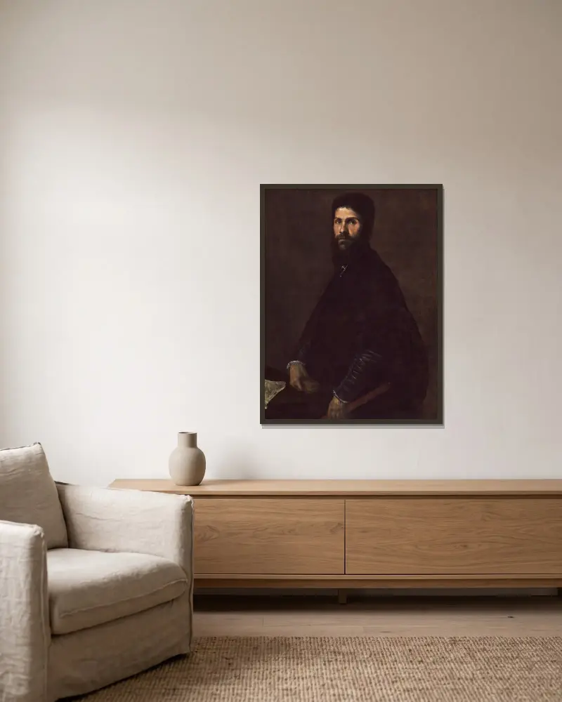 Muž s flétnou, Titian v rámu na stěně