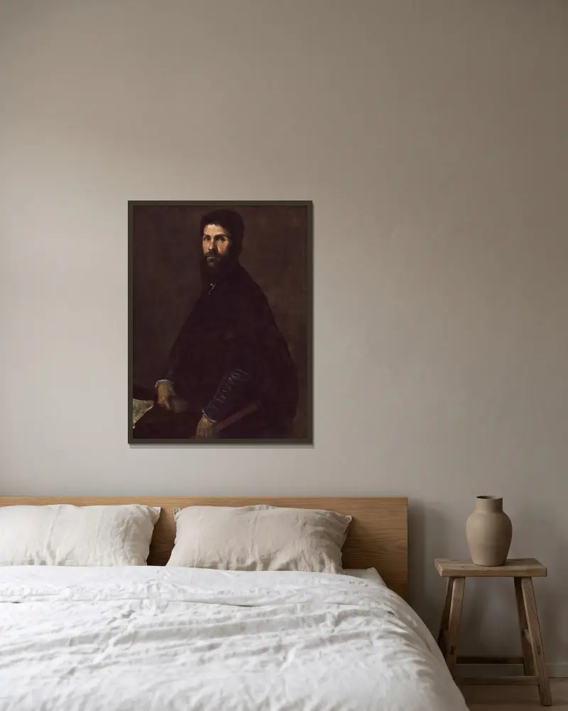 Muž s flétnou, Titian v rámu na stěně