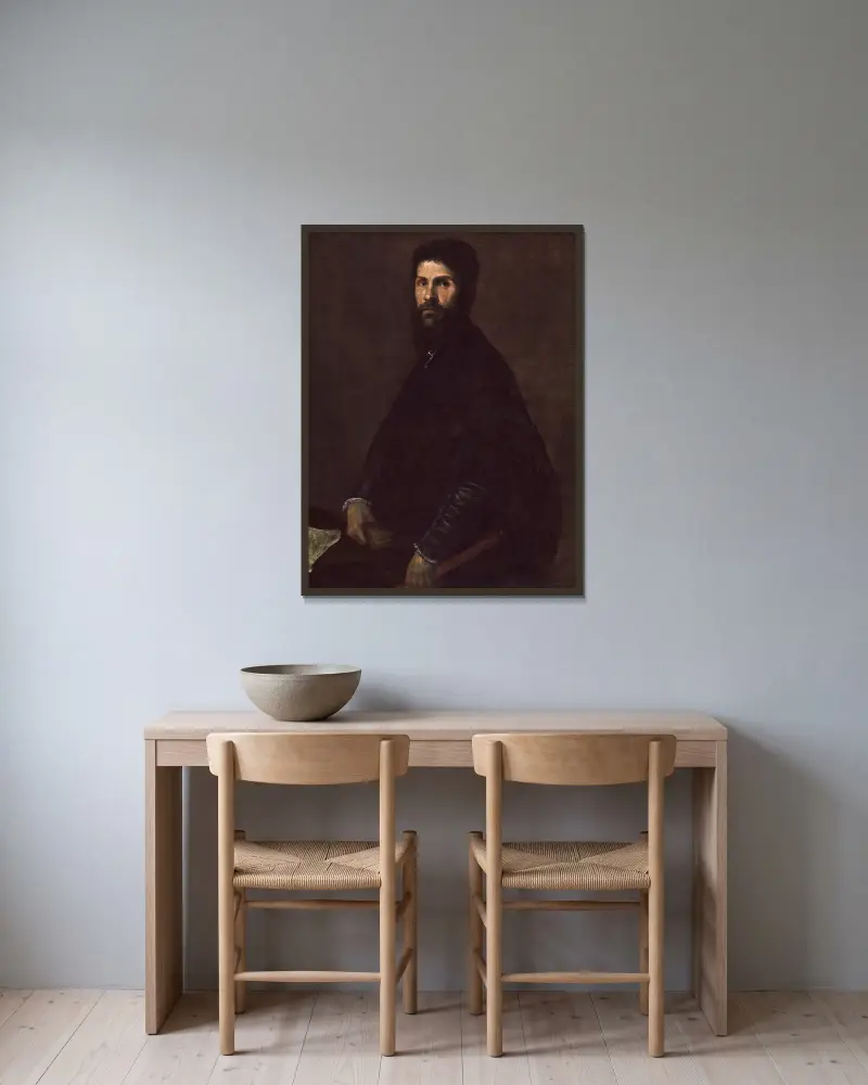 Muž s flétnou, Titian v rámu na stěně