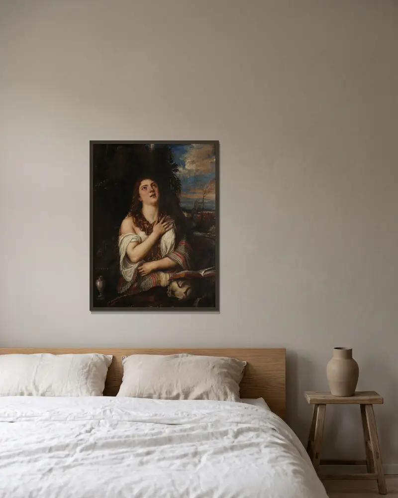 Kající se Magdalena, Titian v rámu na stěně