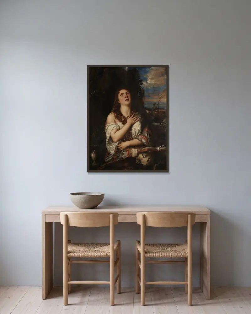 Kající se Magdalena, Titian v rámu na stěně