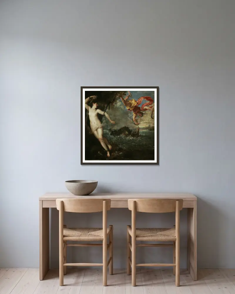 Perseus a Andromeda, Titian v rámu na stěně