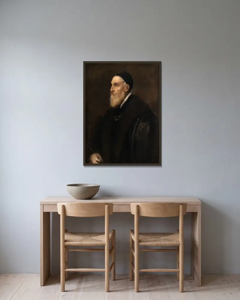 Vlastní podobizna, Titian v rámu na stěně