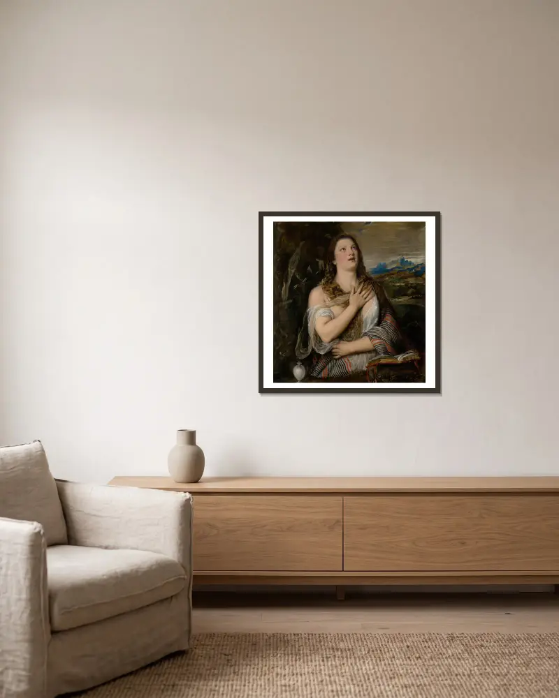 Kající se Magdaléna, Titian v rámu na stěně