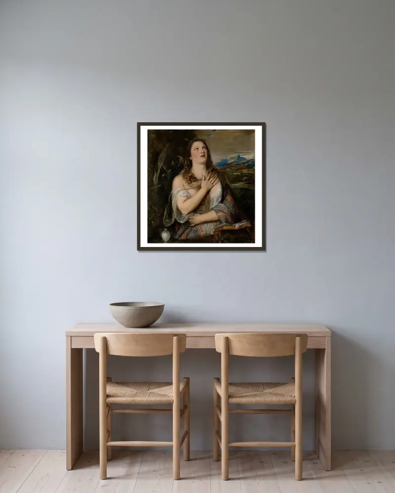 Kající se Magdaléna, Titian v rámu na stěně