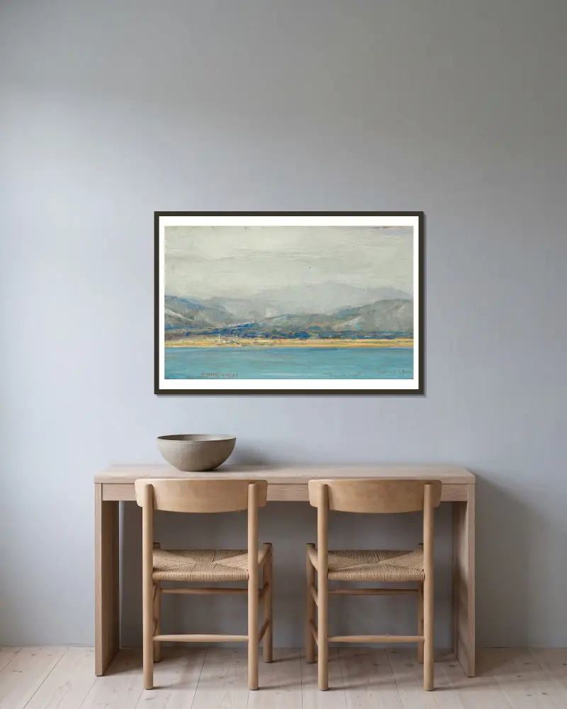 Hutt Valley von Tom Roberts gerahmt an einer Wand