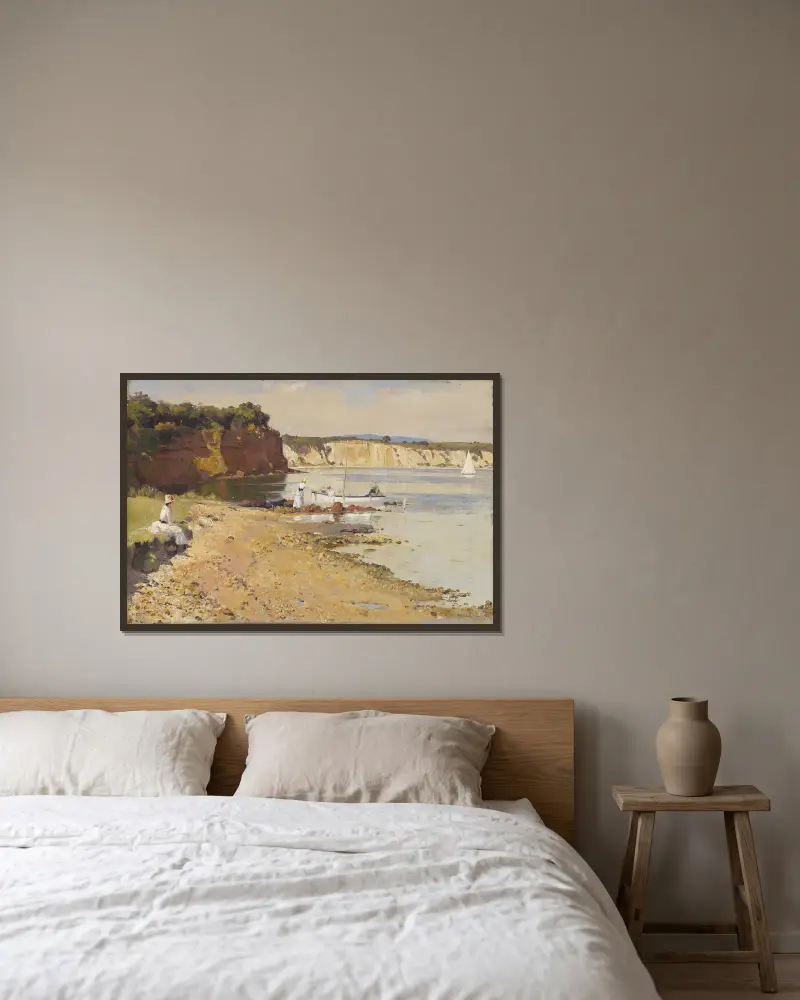 Śpiące morze, Mentone, Tom Roberts w ramie na ścianie