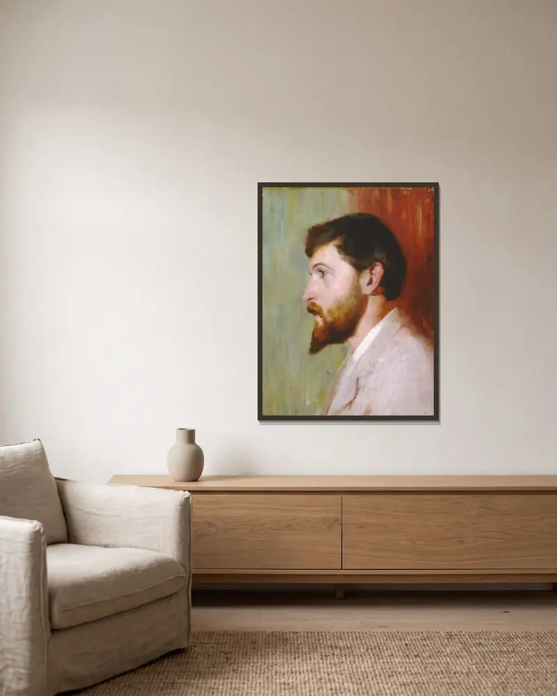Smike Streeton im Alter von 24 Jahren von Tom Roberts gerahmt an einer Wand