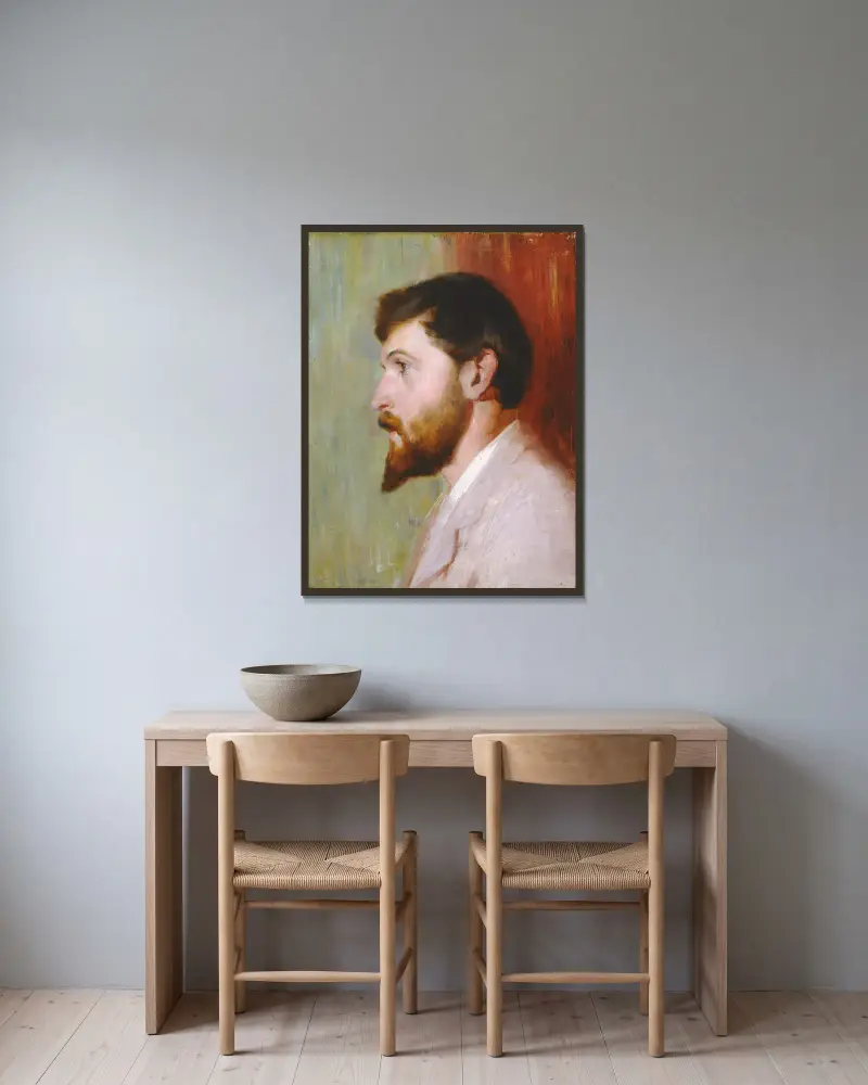 Smike Streeton im Alter von 24 Jahren von Tom Roberts gerahmt an einer Wand