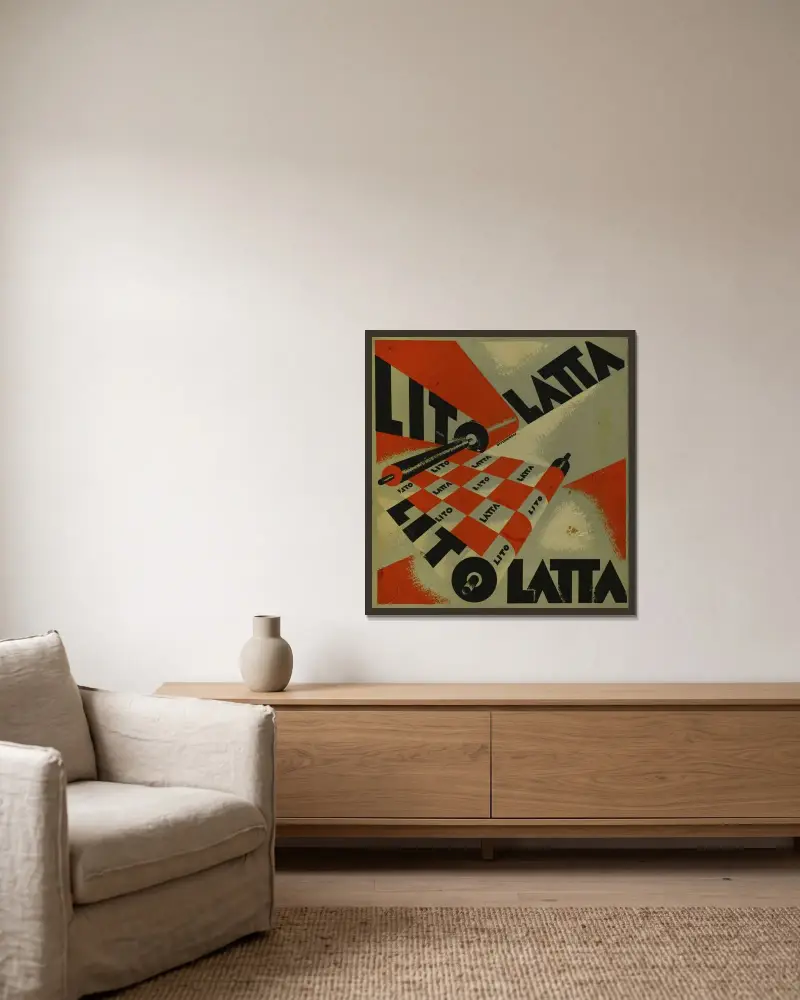 Parole in liberta; futuriste olfattive tattili-termiche Pl. 1 av Filippo Tommaso Marinetti inramad på en vägg