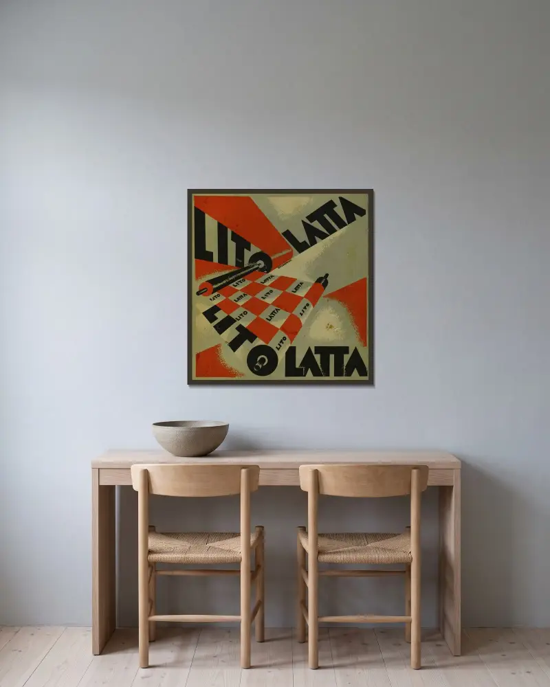 Parole in liberta; futuriste olfattive tattili-termiche Pl. 1 av Filippo Tommaso Marinetti inramad på en vägg