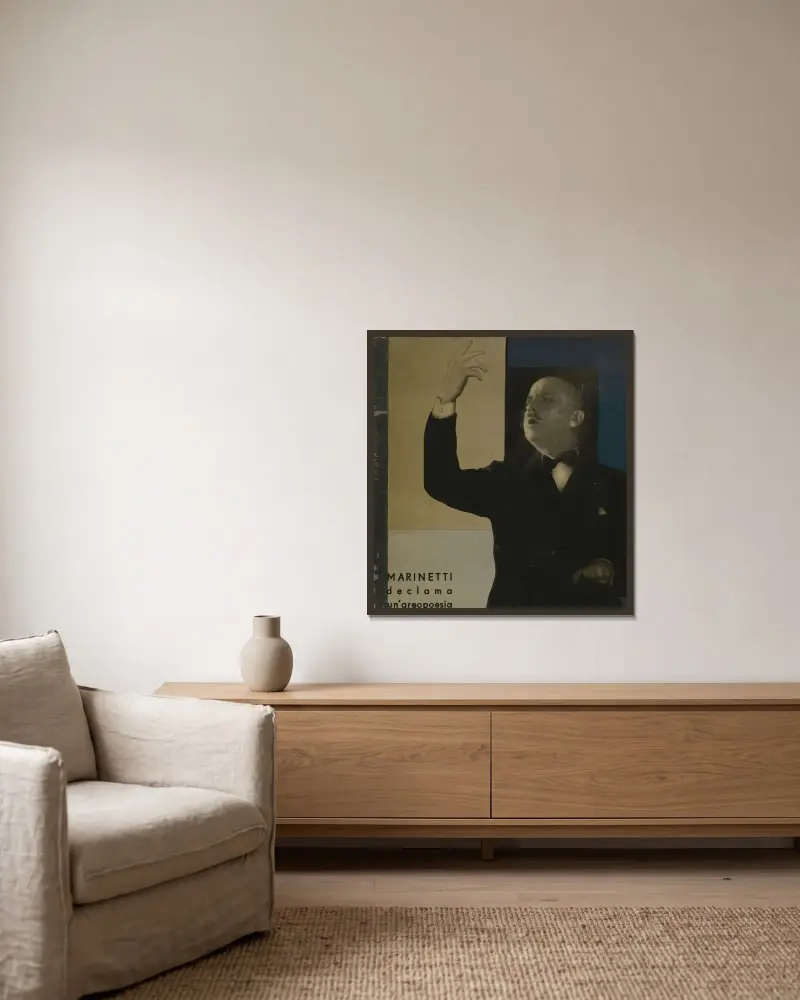 Parole in liberta; futuriste olfattive tattili-termiche Pl. 2 av Filippo Tommaso Marinetti inramad på en vägg