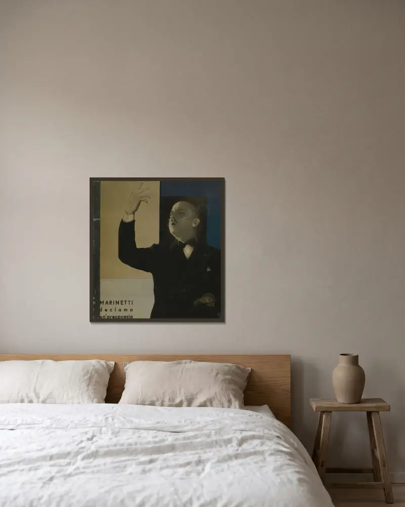 Parole in liberta; futuriste olfattive tattili-termiche Pl. 2 av Filippo Tommaso Marinetti inramad på en vägg