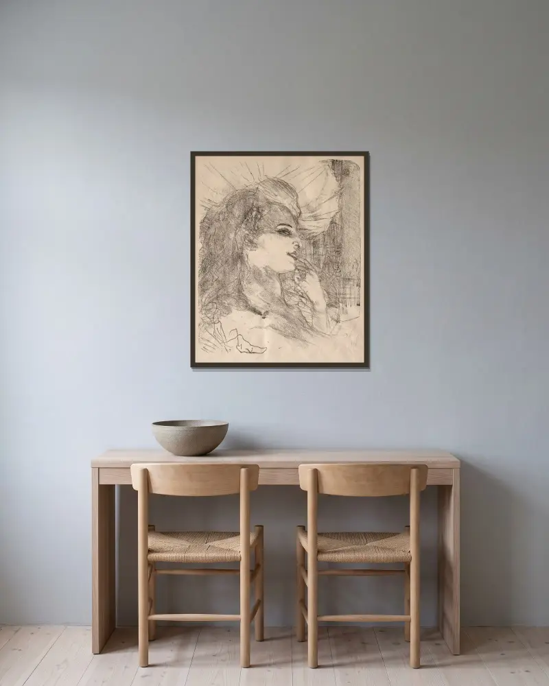 Anna Held von Henri de Toulouse-Lautrec gerahmt an einer Wand