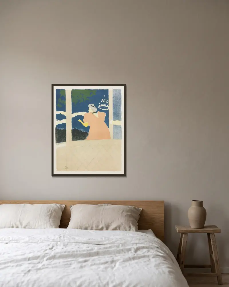 Aux Ambassadeurs av Henri de Toulouse-Lautrec inramad på en vägg